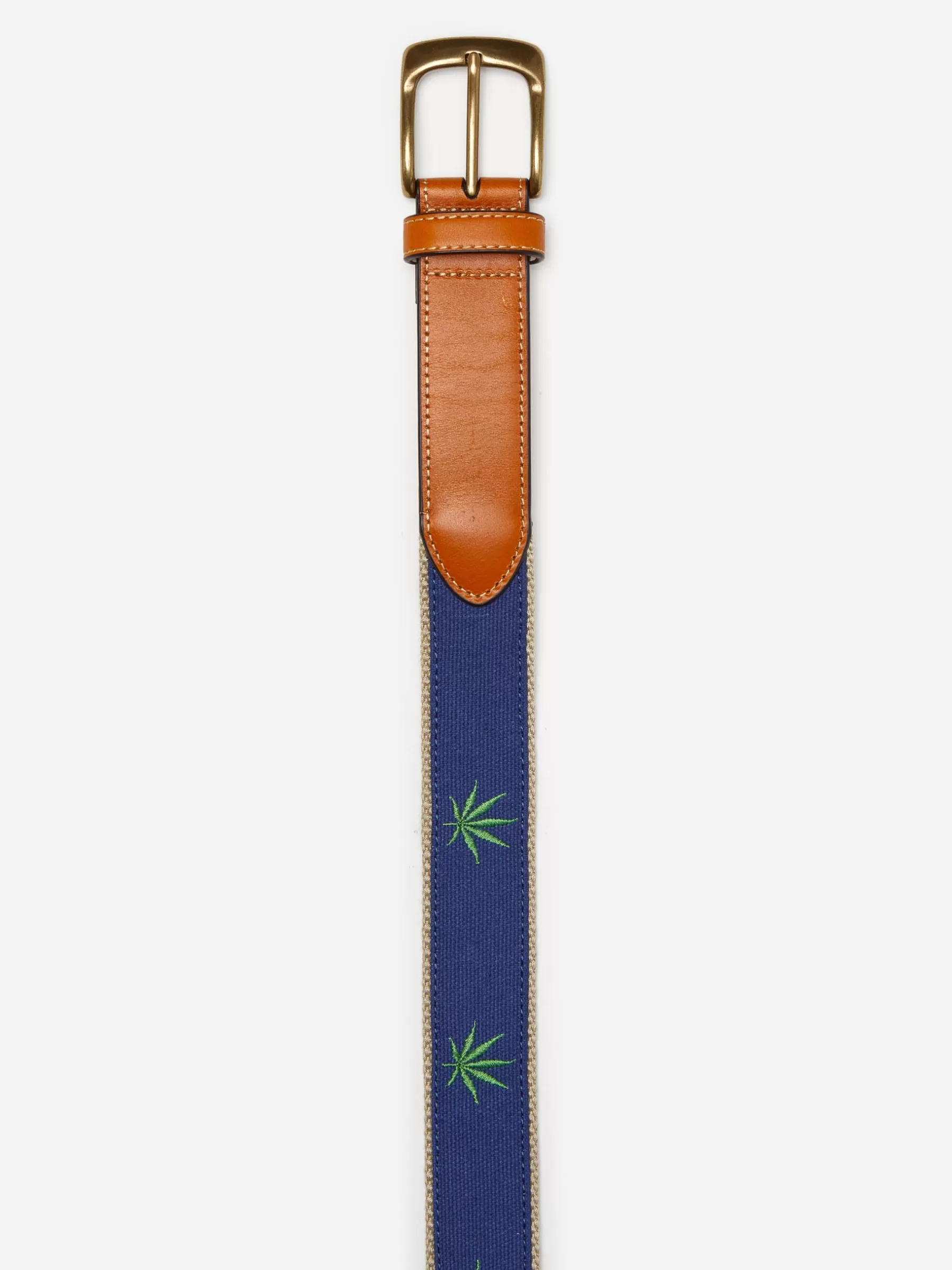 Store Archie Embroidered Belt In Marijuana Leaf Shoes & Accessories | Belts