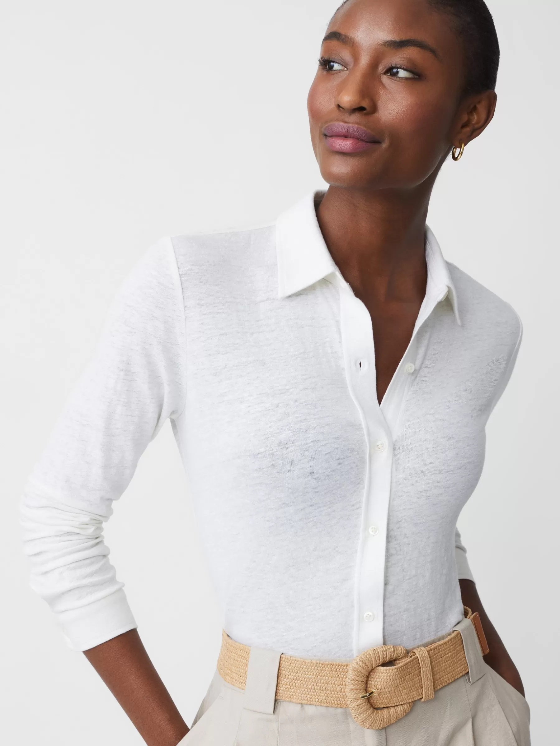 Cheap Betty Linen Shirt Women Tops