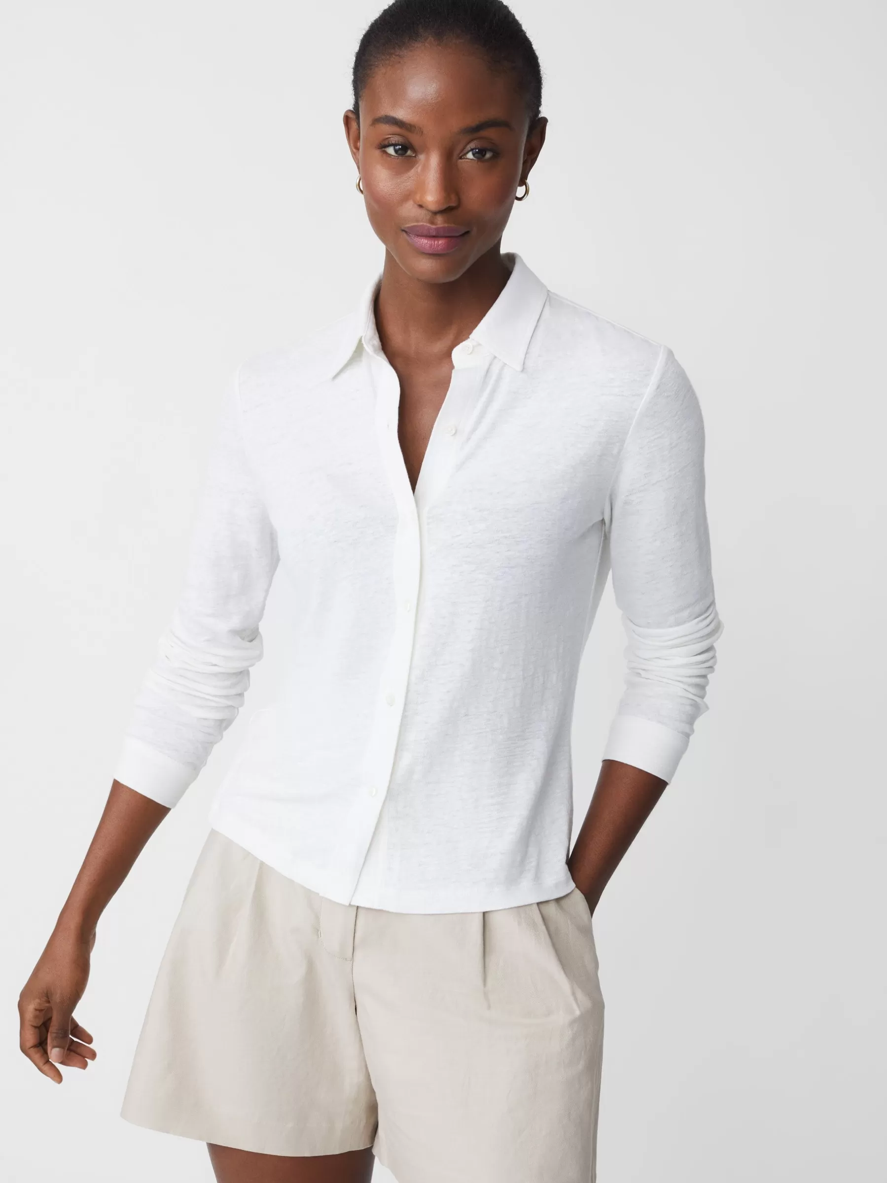 Cheap Betty Linen Shirt Women Tops