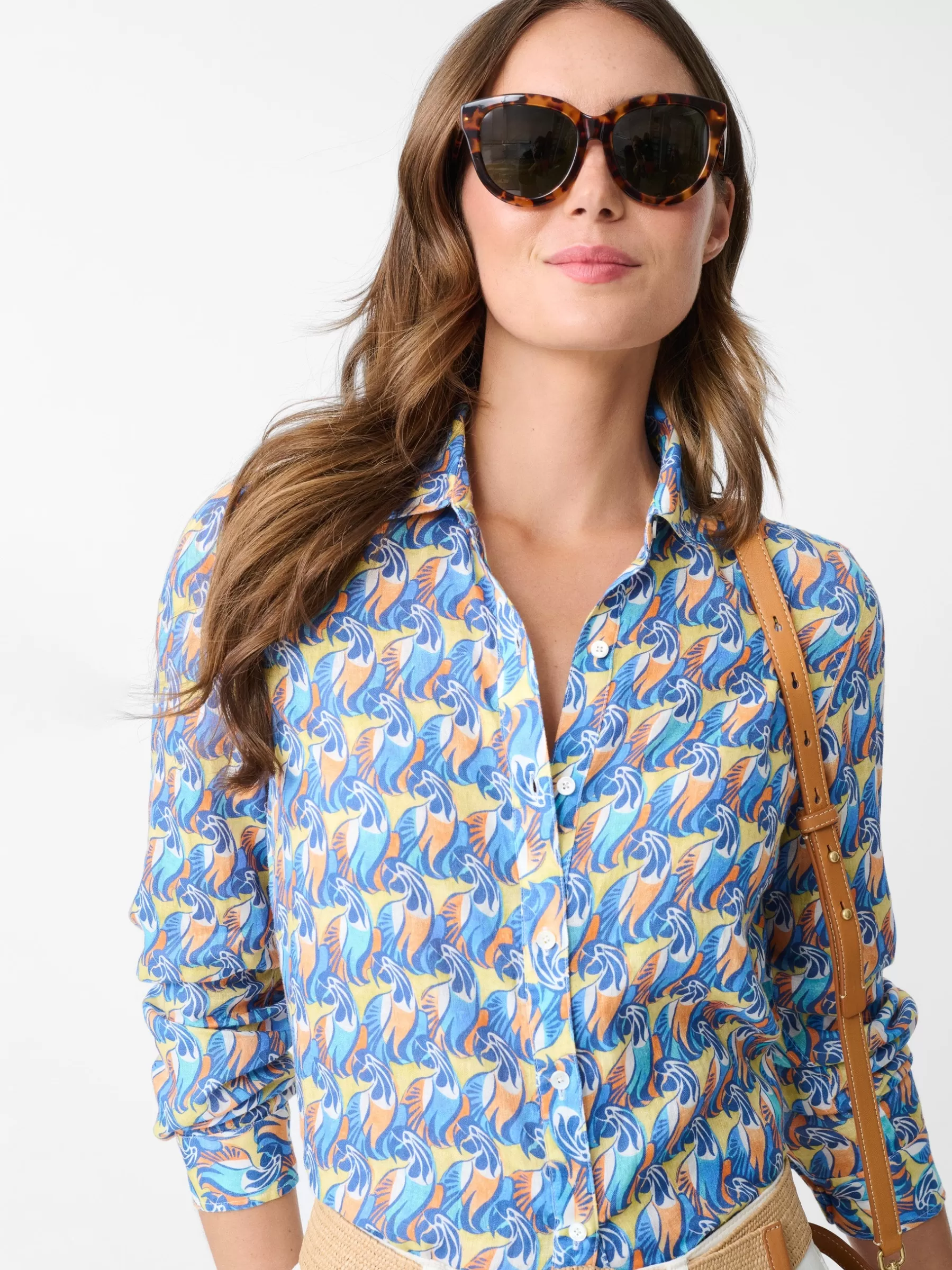 Clearance Britt Linen Shirt In La Perruche Women Tops