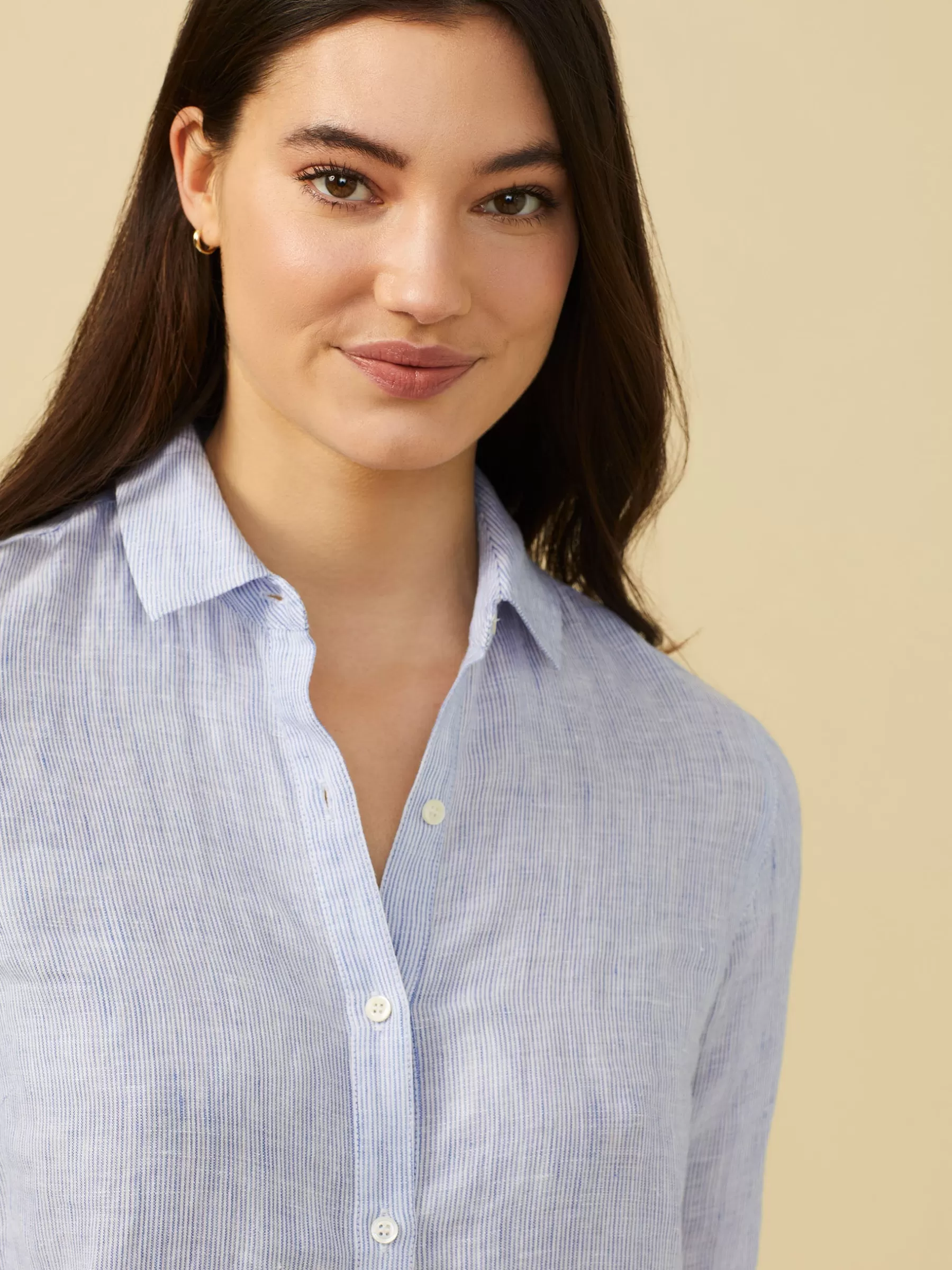 Shop Britt Linen Shirt In Stripe Women Tops