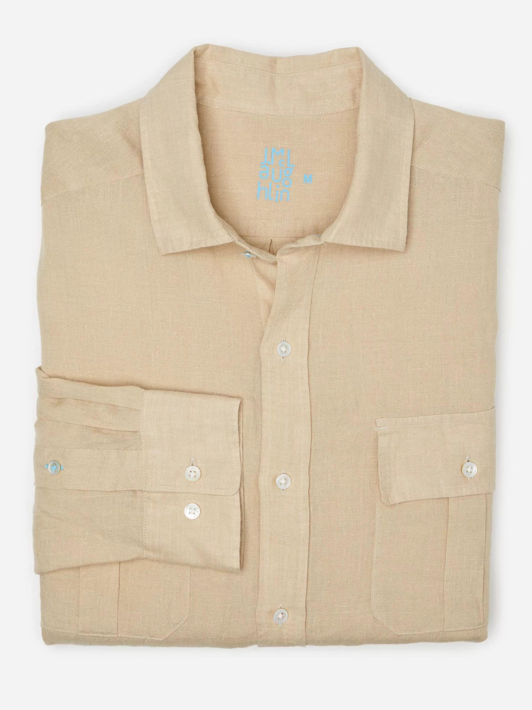 Clearance Christos Classic Fit Linen Shirt Shirts