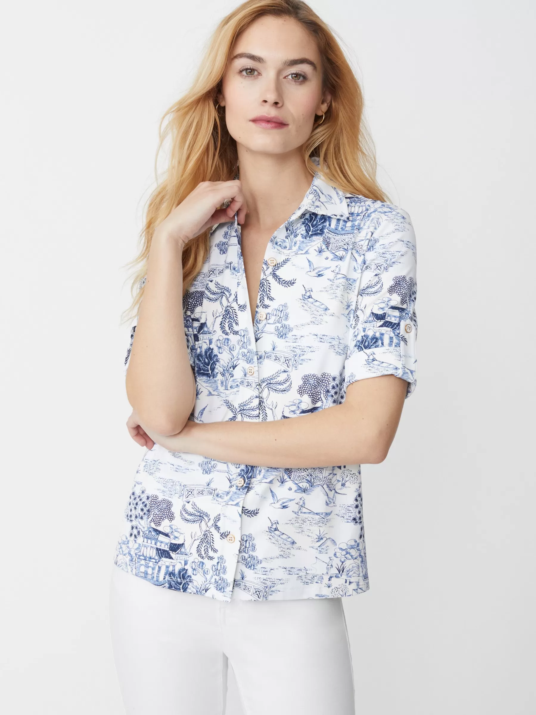 Best Sale Cornelia Shirt In Chinoiserie Toile Women Tops | Suits & Sets