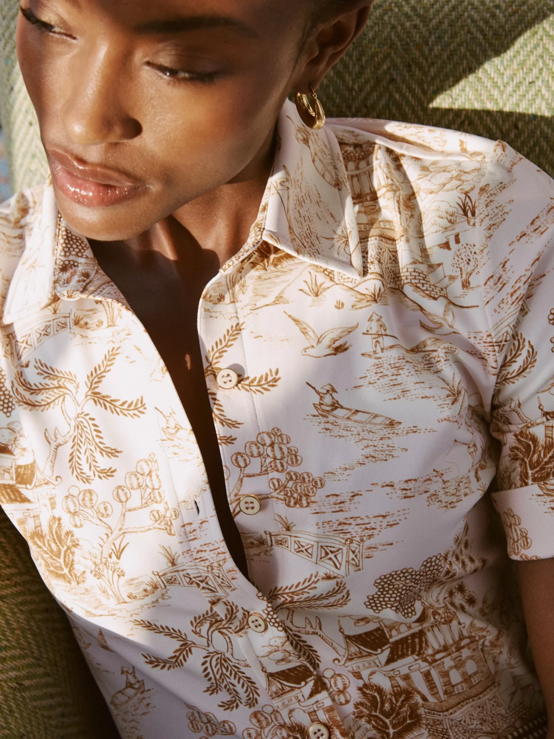 Online Cornelia Shirt In Chinoiserie Toile Women Tops