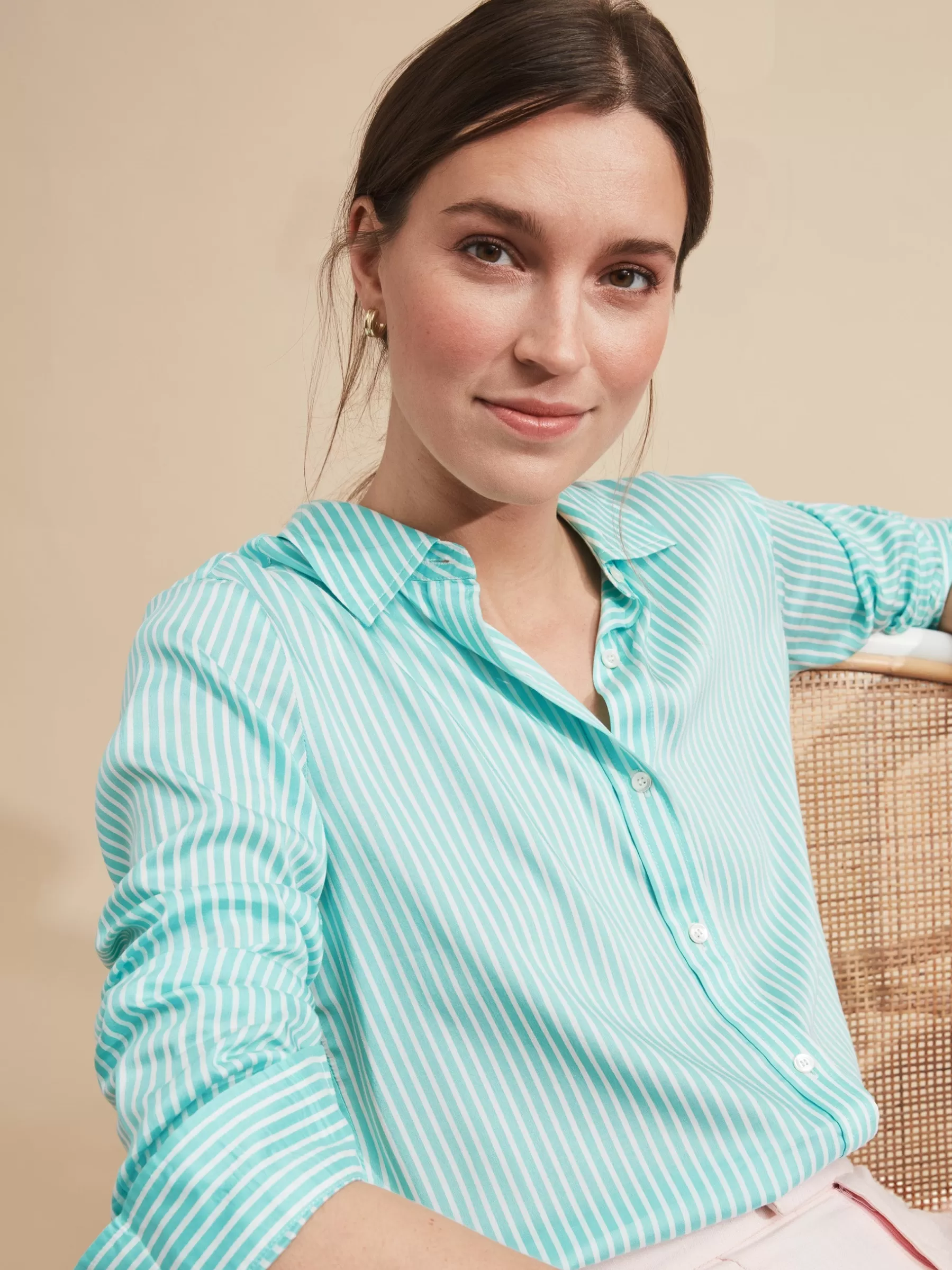 Sale Denver Silk Shirt In Stripe Women Tops