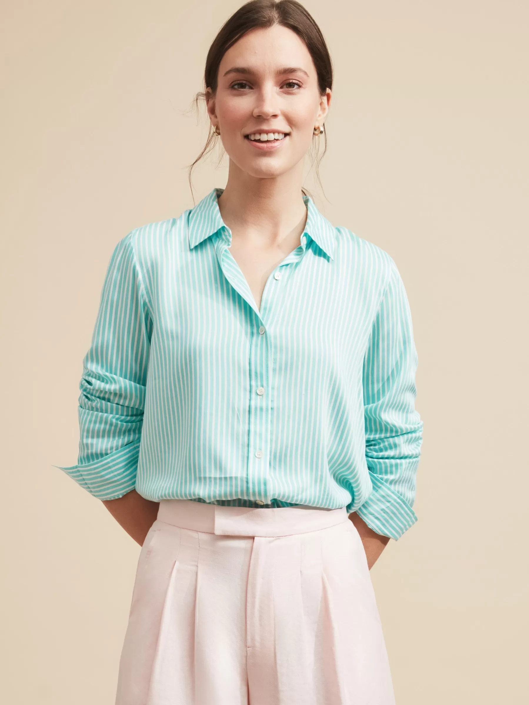 Sale Denver Silk Shirt In Stripe Women Tops