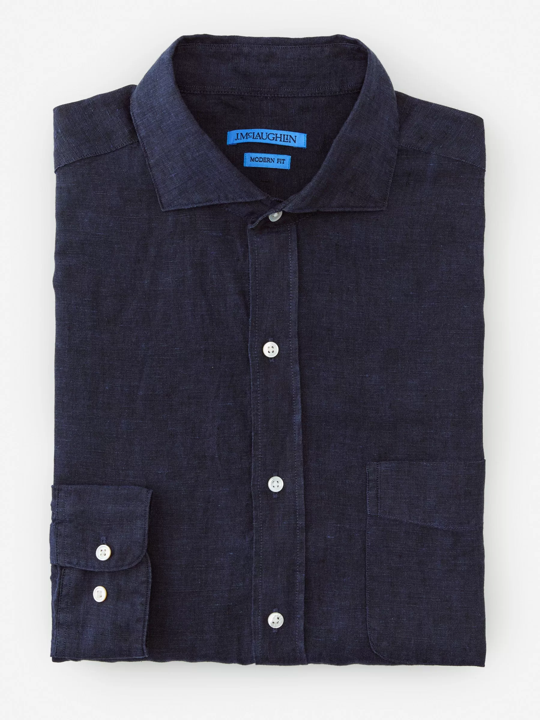 Clearance Drummond Modern Fit Linen Shirt Shirts