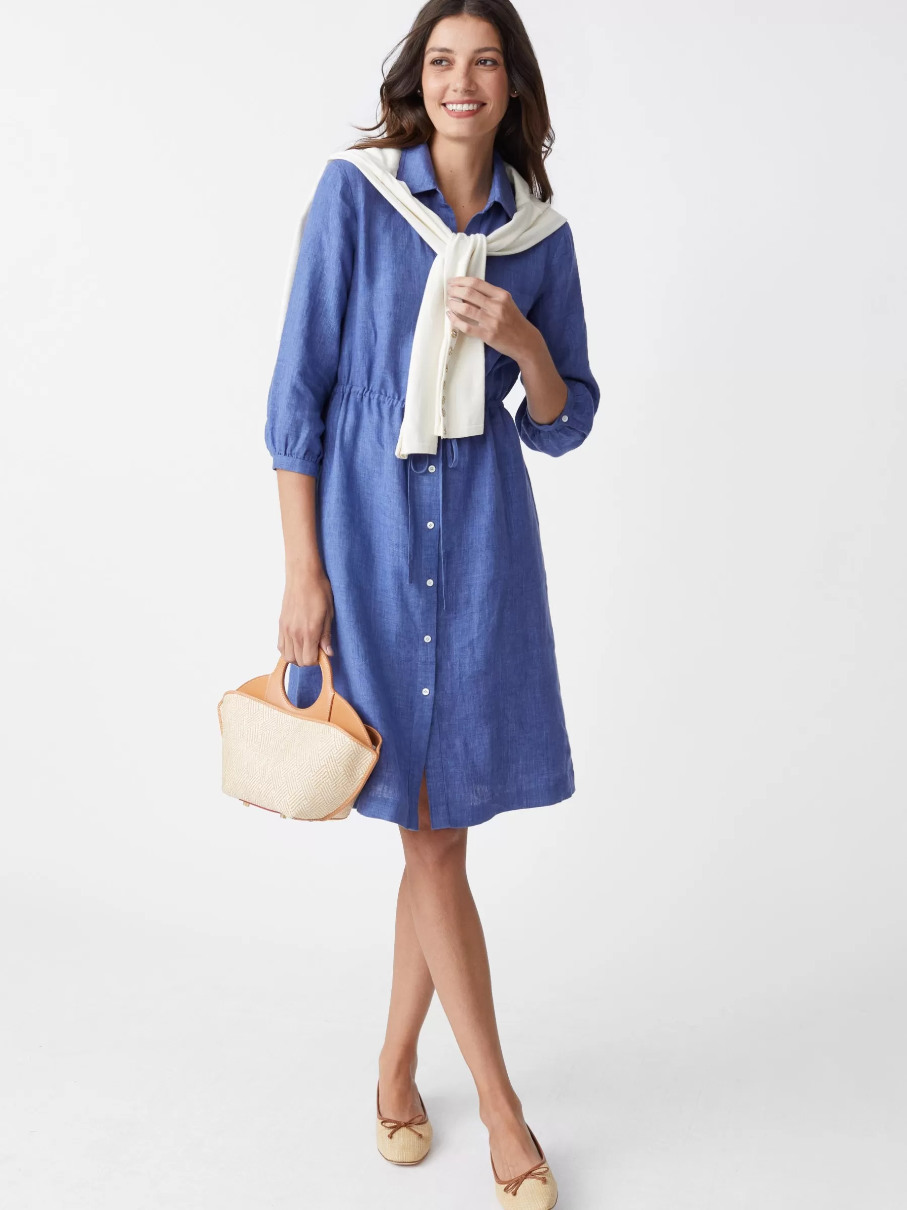 Online Flor Linen Dress Women Dresses