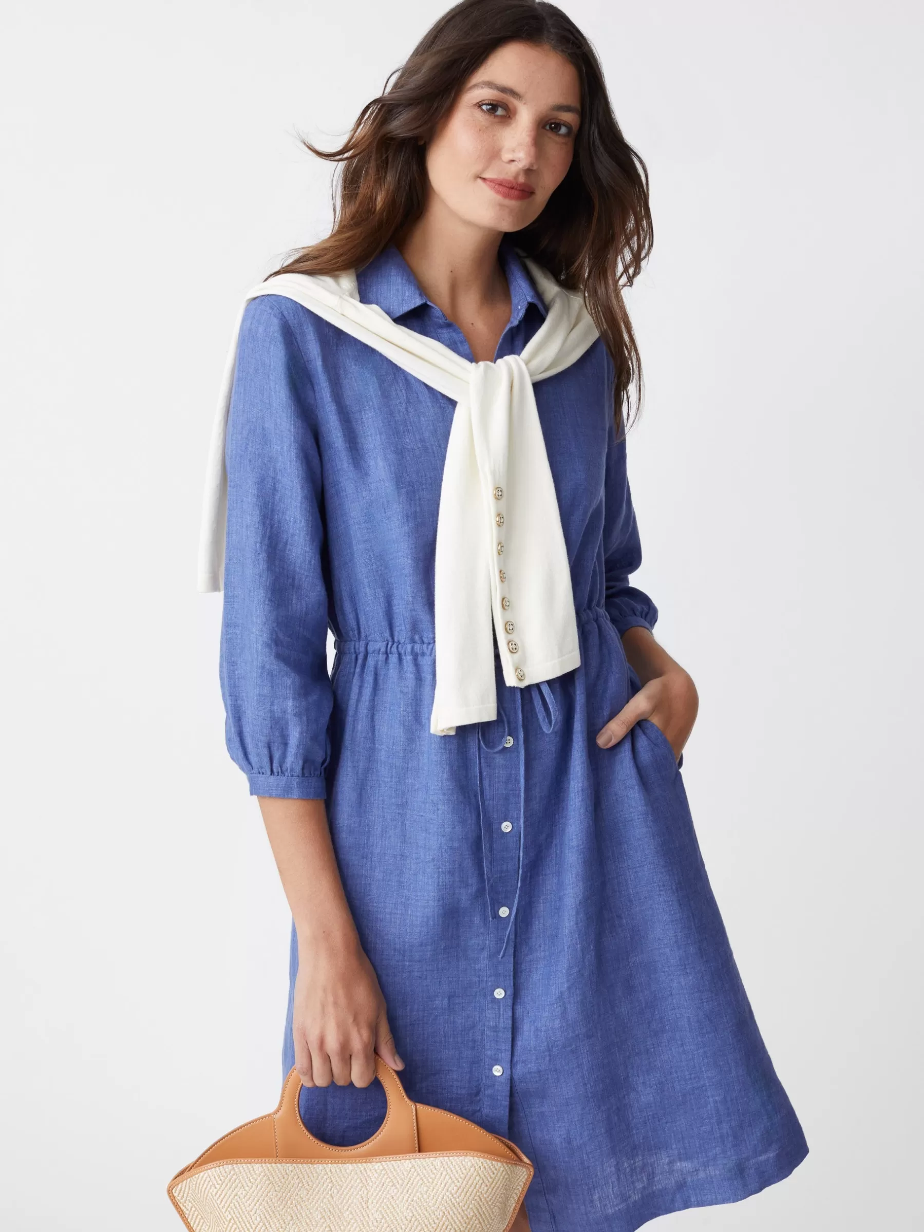 Online Flor Linen Dress Women Dresses