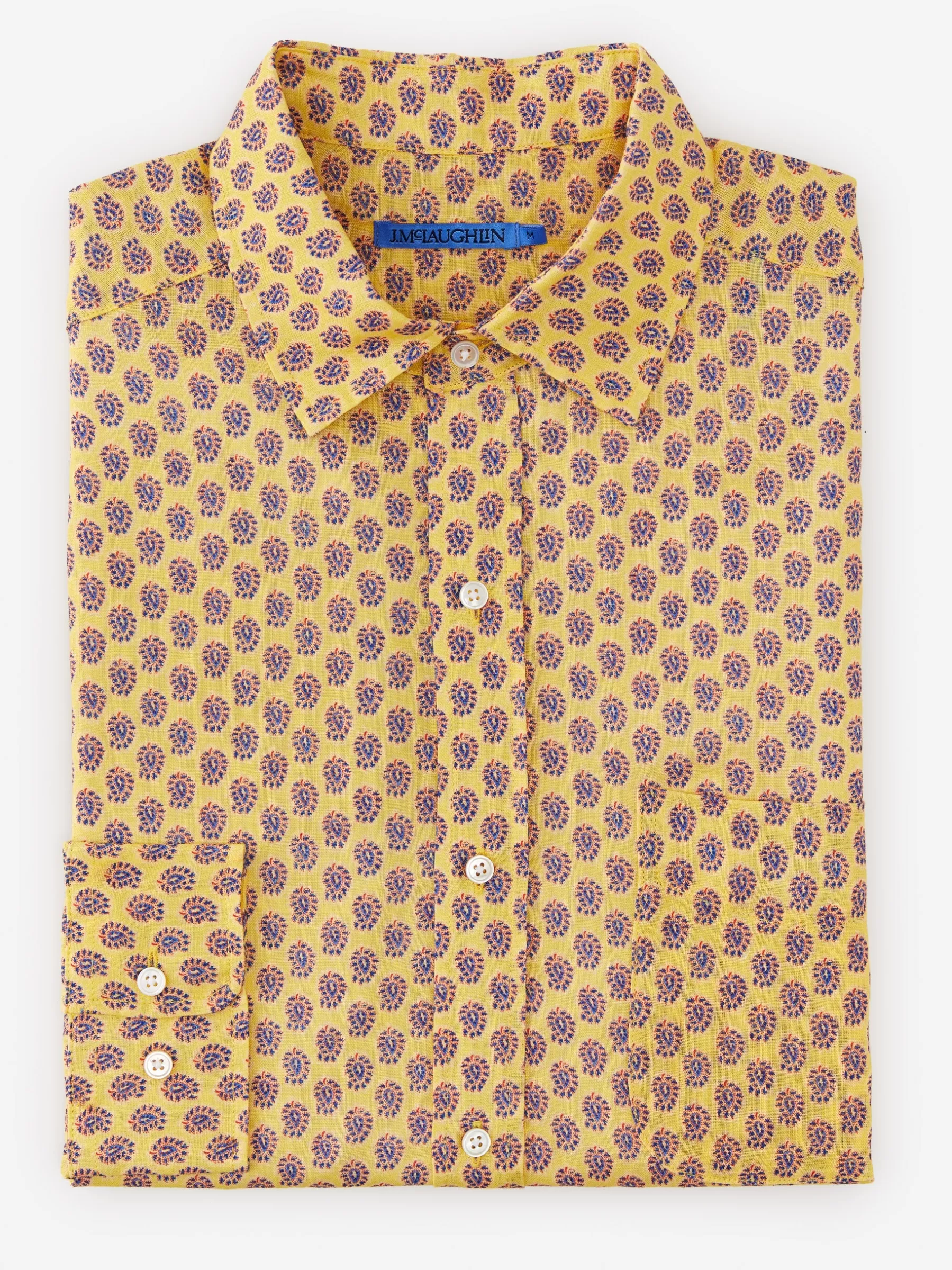 Cheap Gramercy Classic Fit Linen Shirt In Mini Surf Paisley Shirts