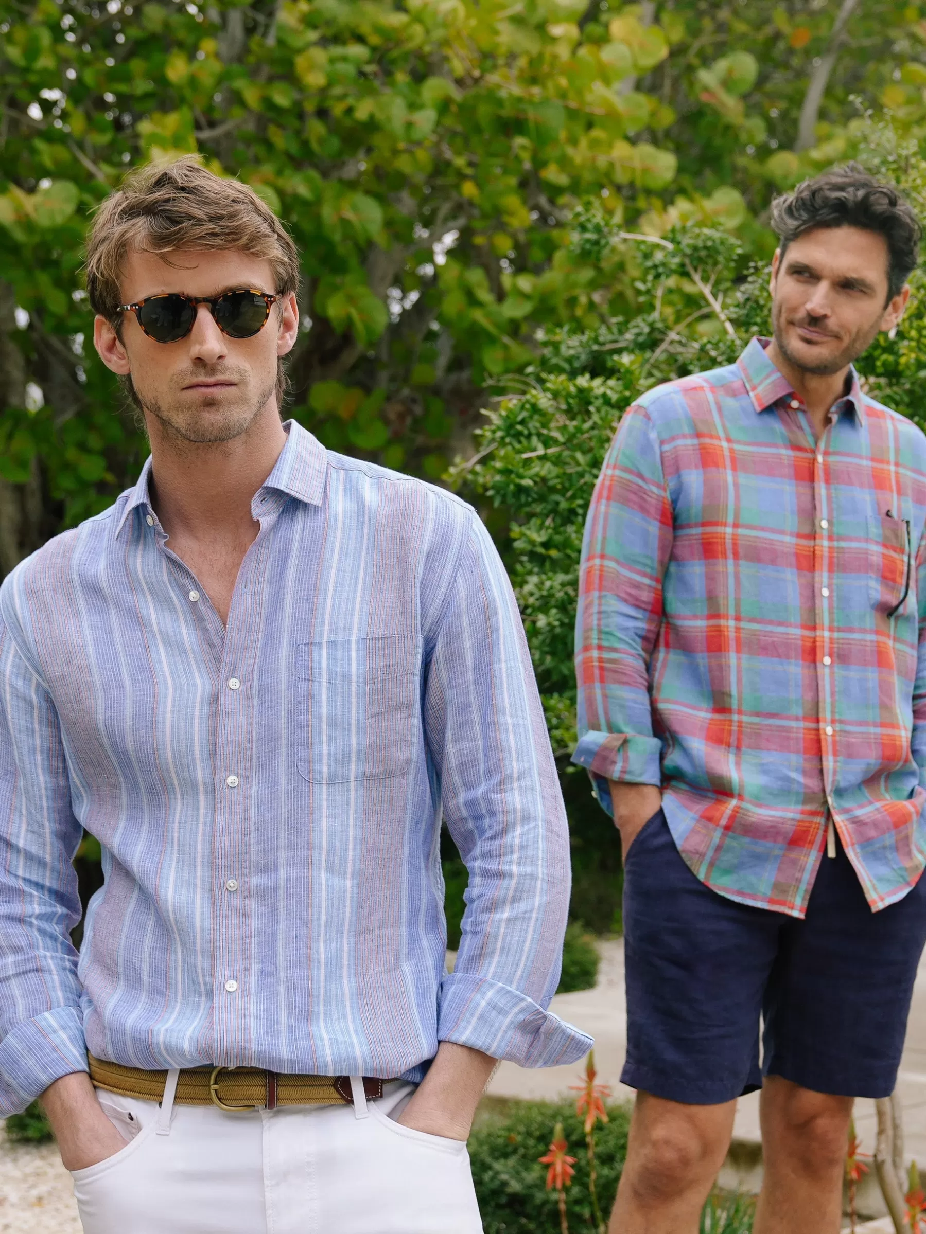 Online Gramercy Classic Fit Linen Shirt In Multi Stripe Shirts