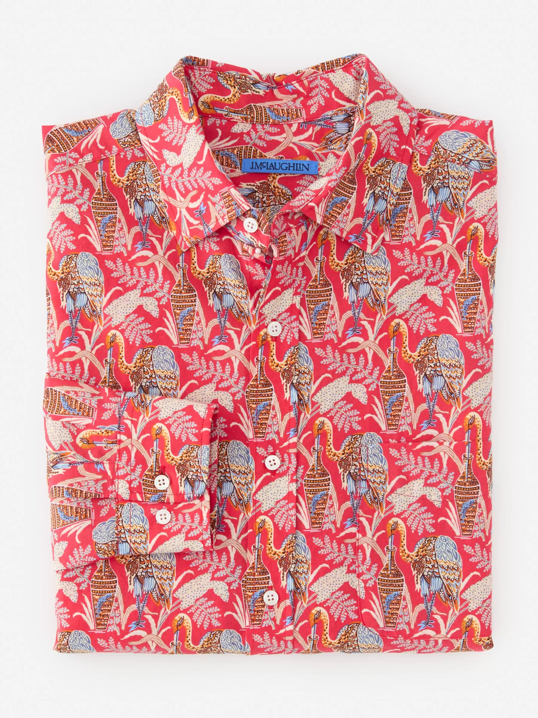 Store Gramercy Modern Fit Silk Blend Shirt In Rare Bird Shirts