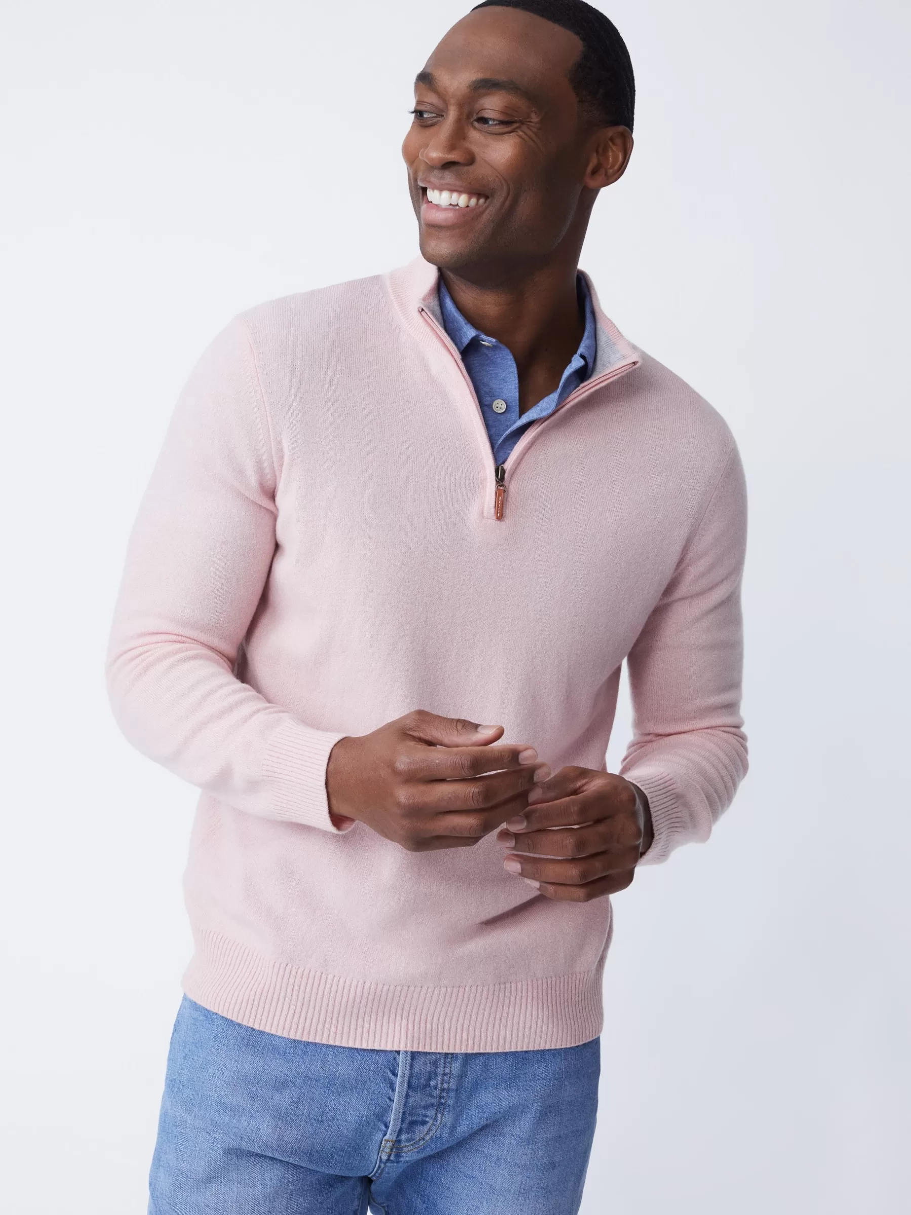 Discount Henry Cashmere 1/4 Zip Sweaters