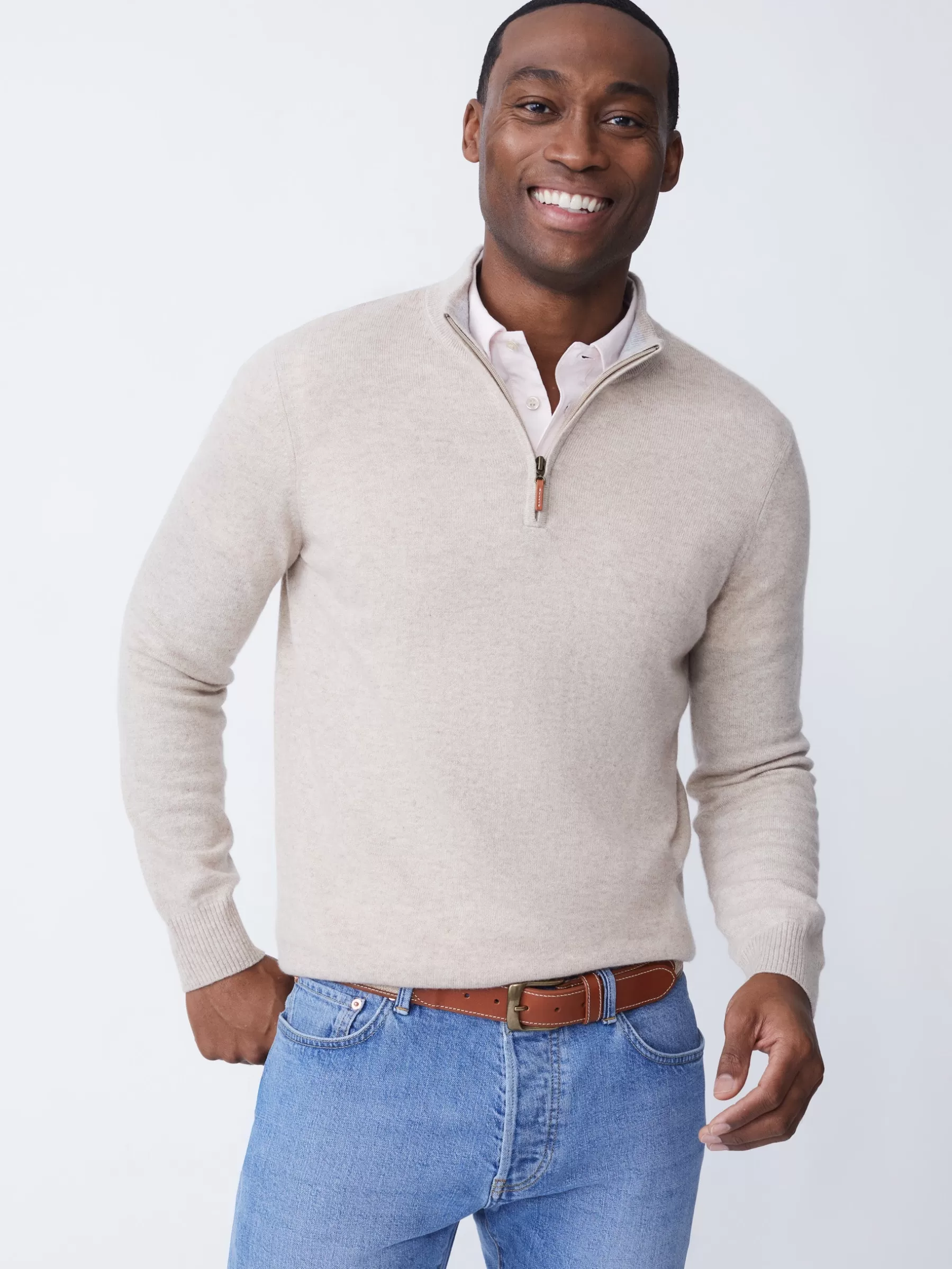 Shop Henry Cashmere 1/4 Zip Sweaters