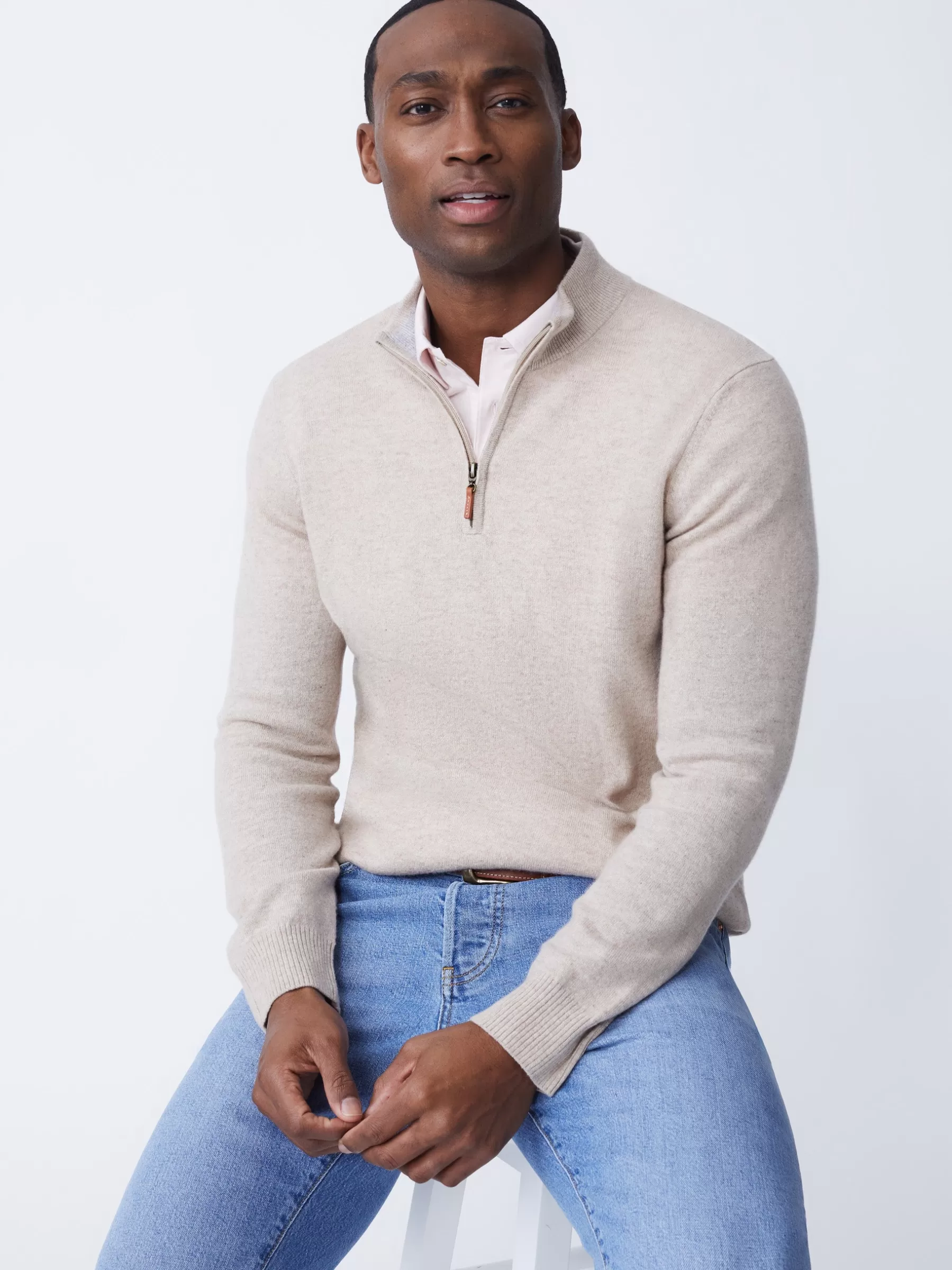 Shop Henry Cashmere 1/4 Zip Sweaters