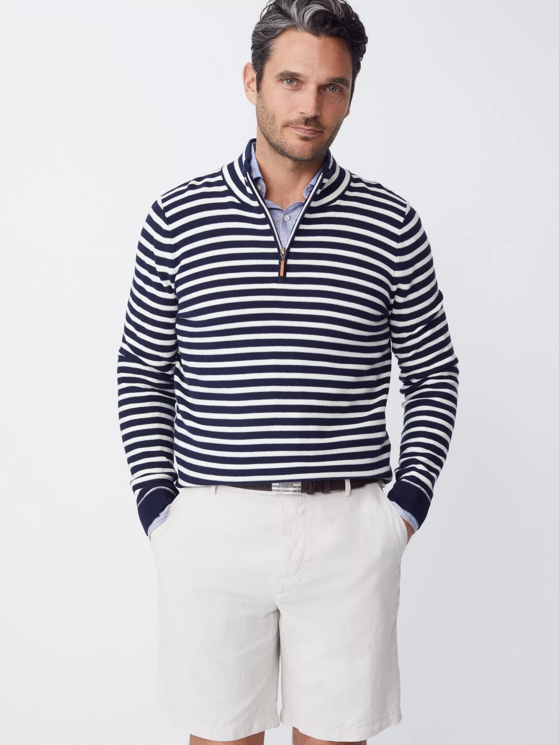 Best Sale Kendall 1/4 Zip Sweater In Stripe Sweaters