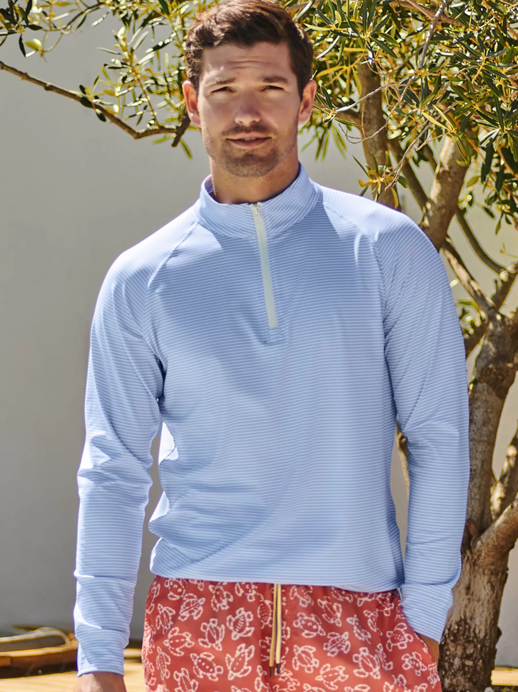 Fashion Kosta Performance 1/2 Zip In Covington Stripe Knits & Polos