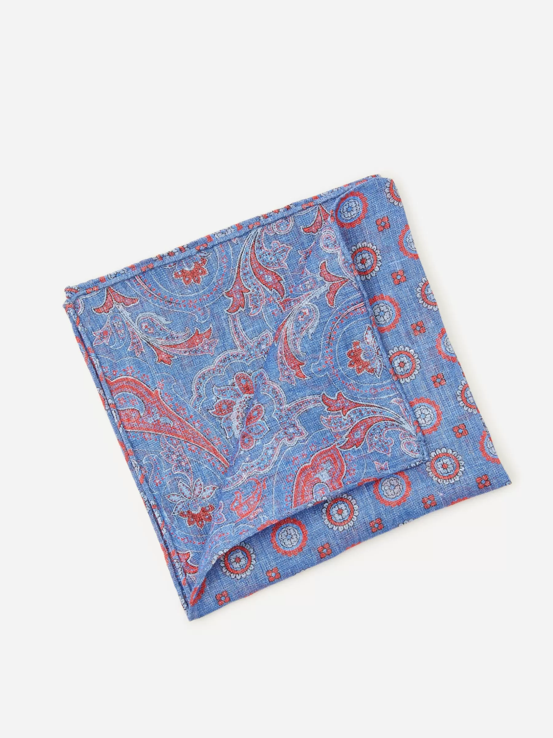 Clearance Linen Pocket Square In Reverse Paisley Shoes & Accessories | Pocket Squares