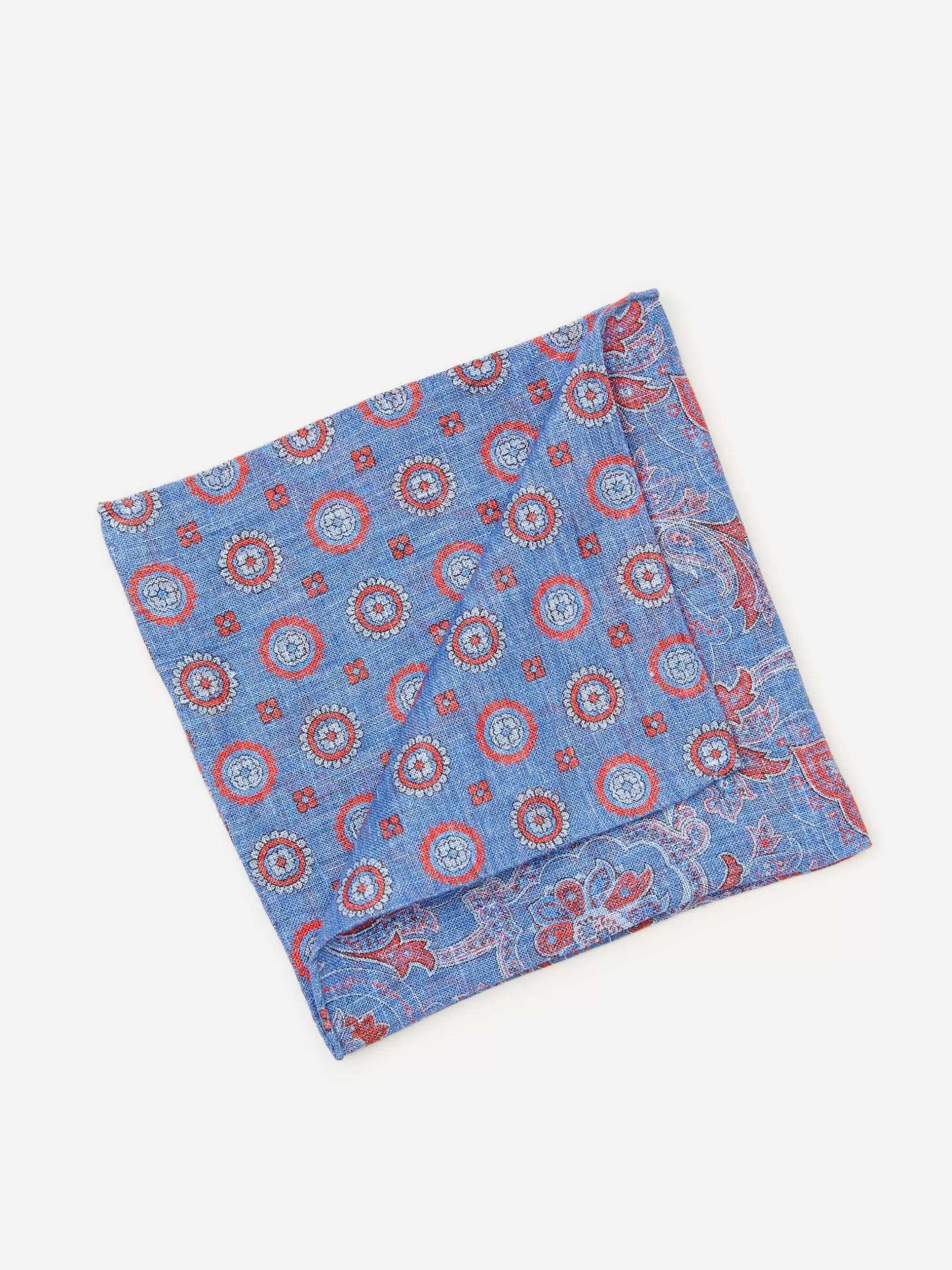 Clearance Linen Pocket Square In Reverse Paisley Shoes & Accessories | Pocket Squares