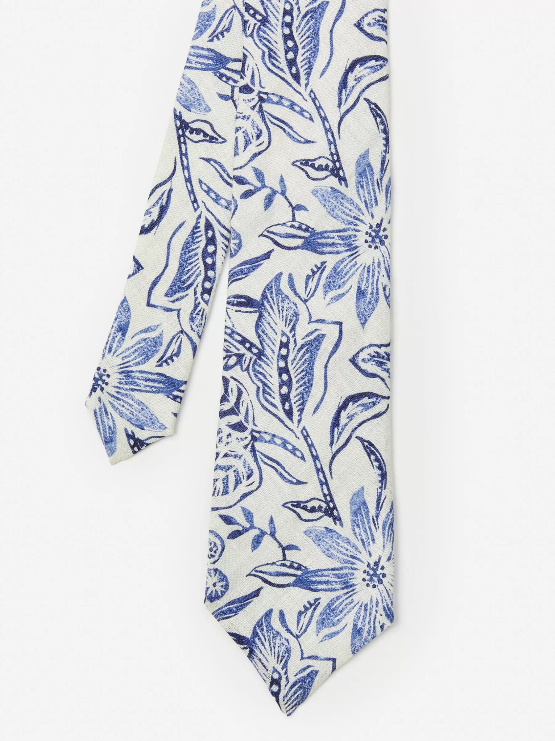 Sale Linen Tie In Indigo Flora Shoes & Accessories | Ties