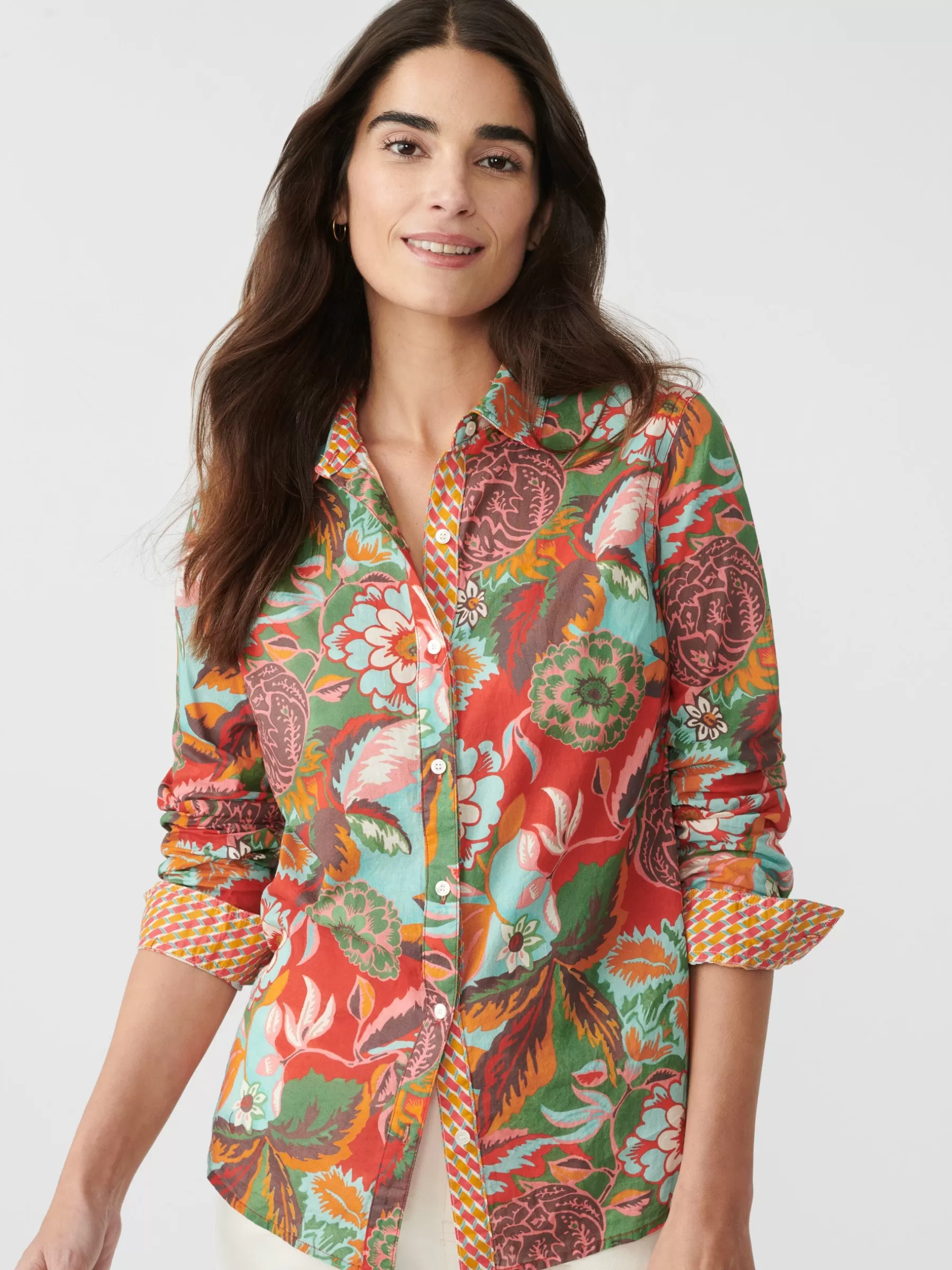 Hot Lois Shirt In Terra Blossom Geo Women Tops