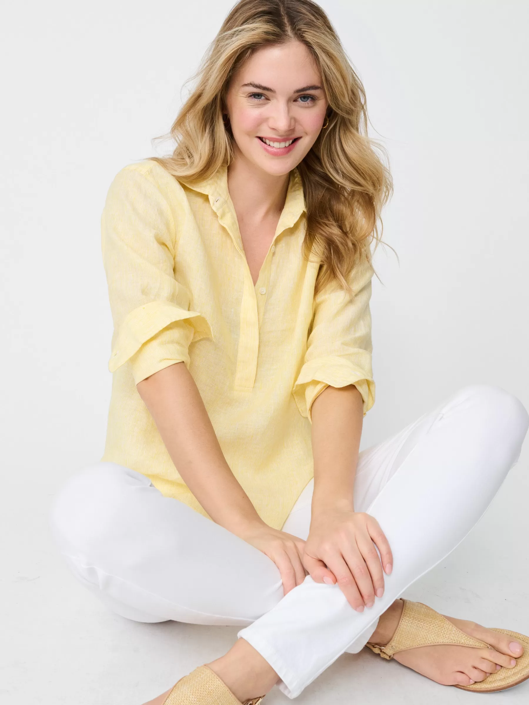 New Lula Linen Shirt In Stripe Women Tops