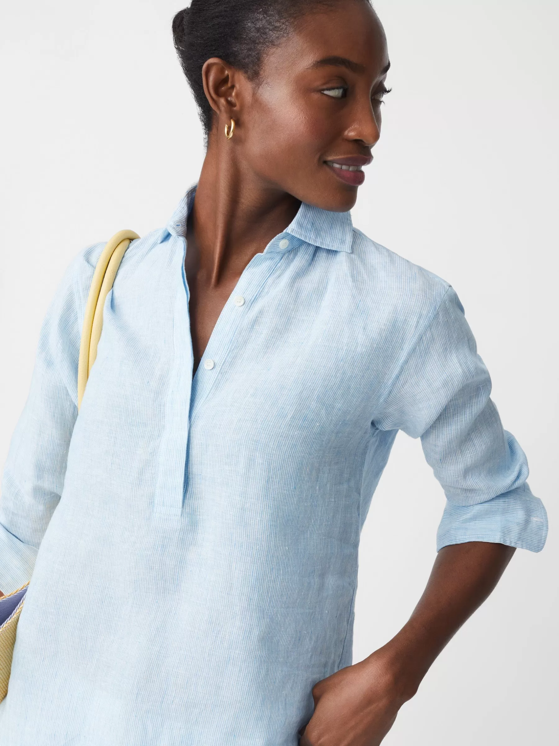 Hot Lula Linen Shirt In Stripe Women Tops