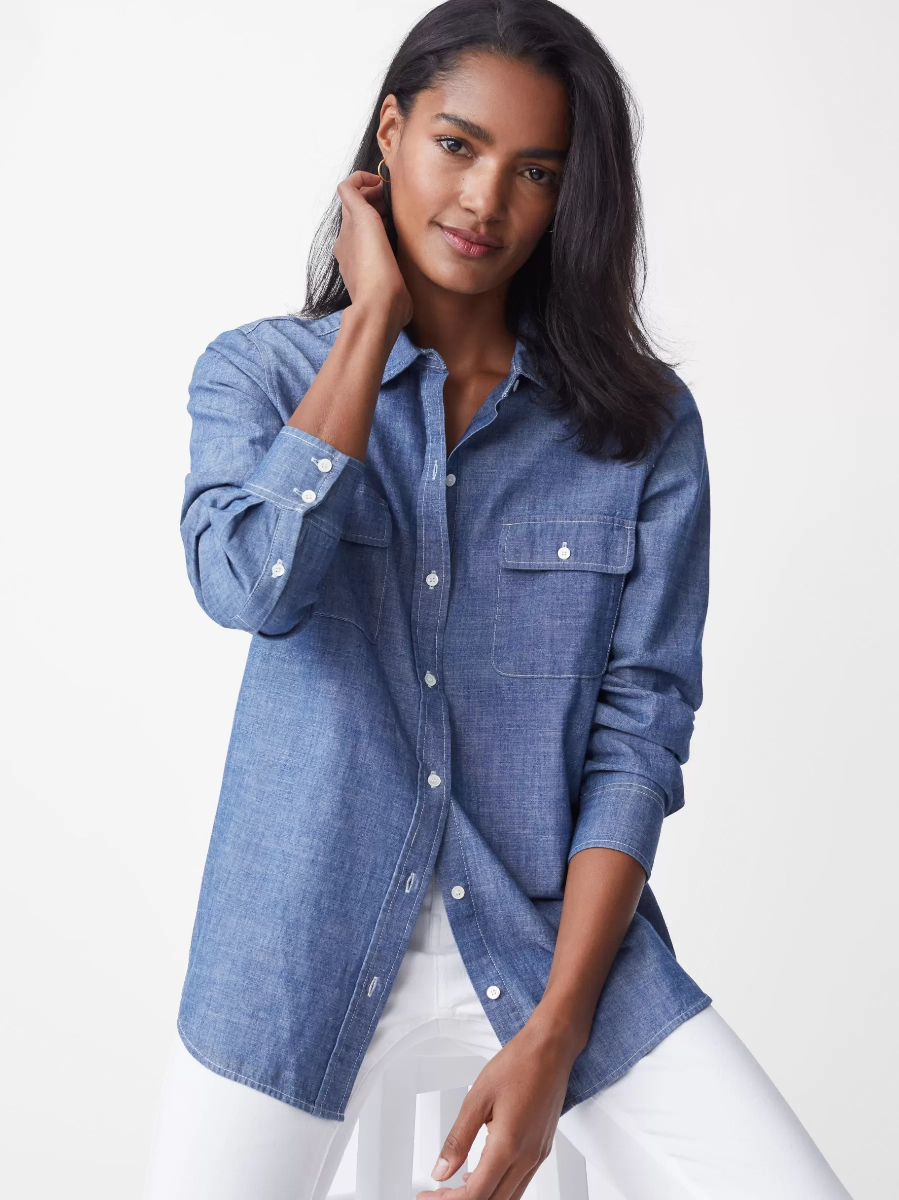 Sale Miris Chambray Shirt Women Tops