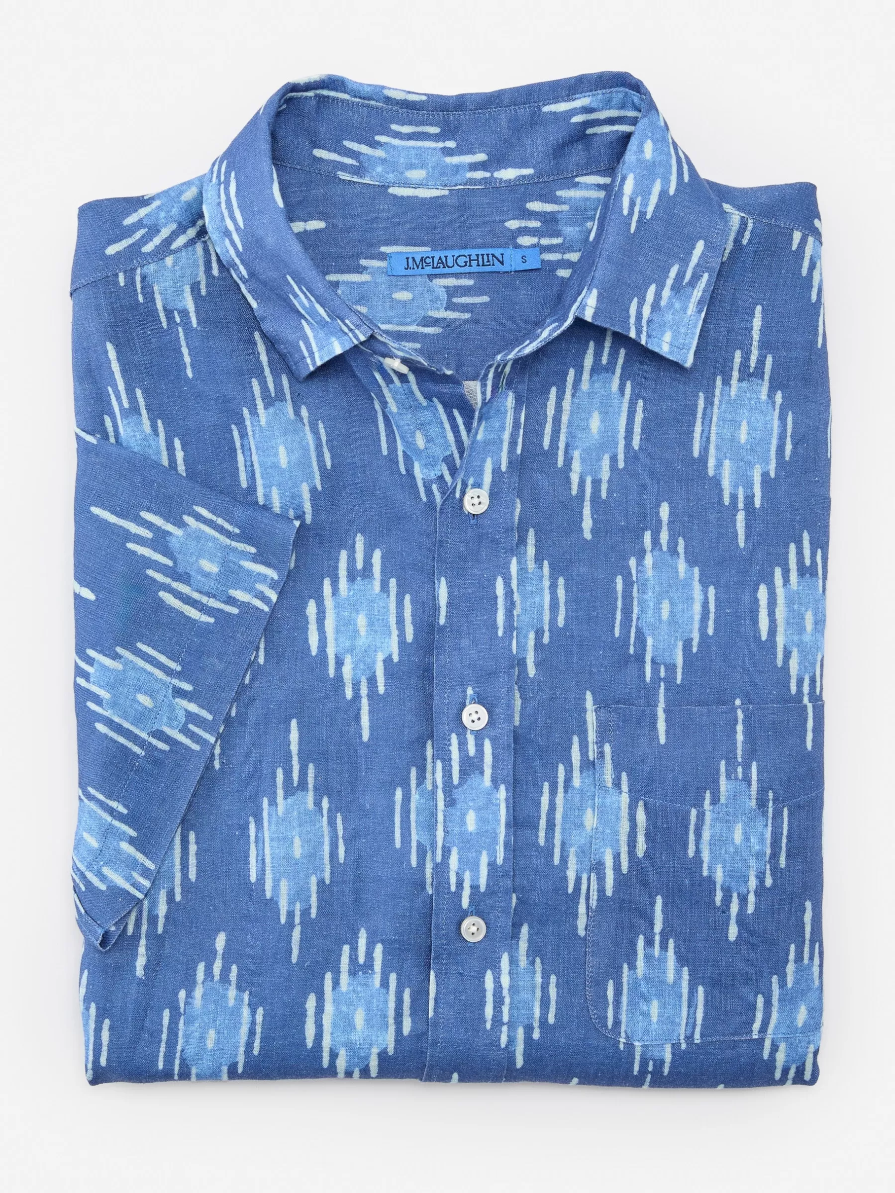 Shop Montauk Modern Fit Linen Shirt In Drop Ikat Shirts