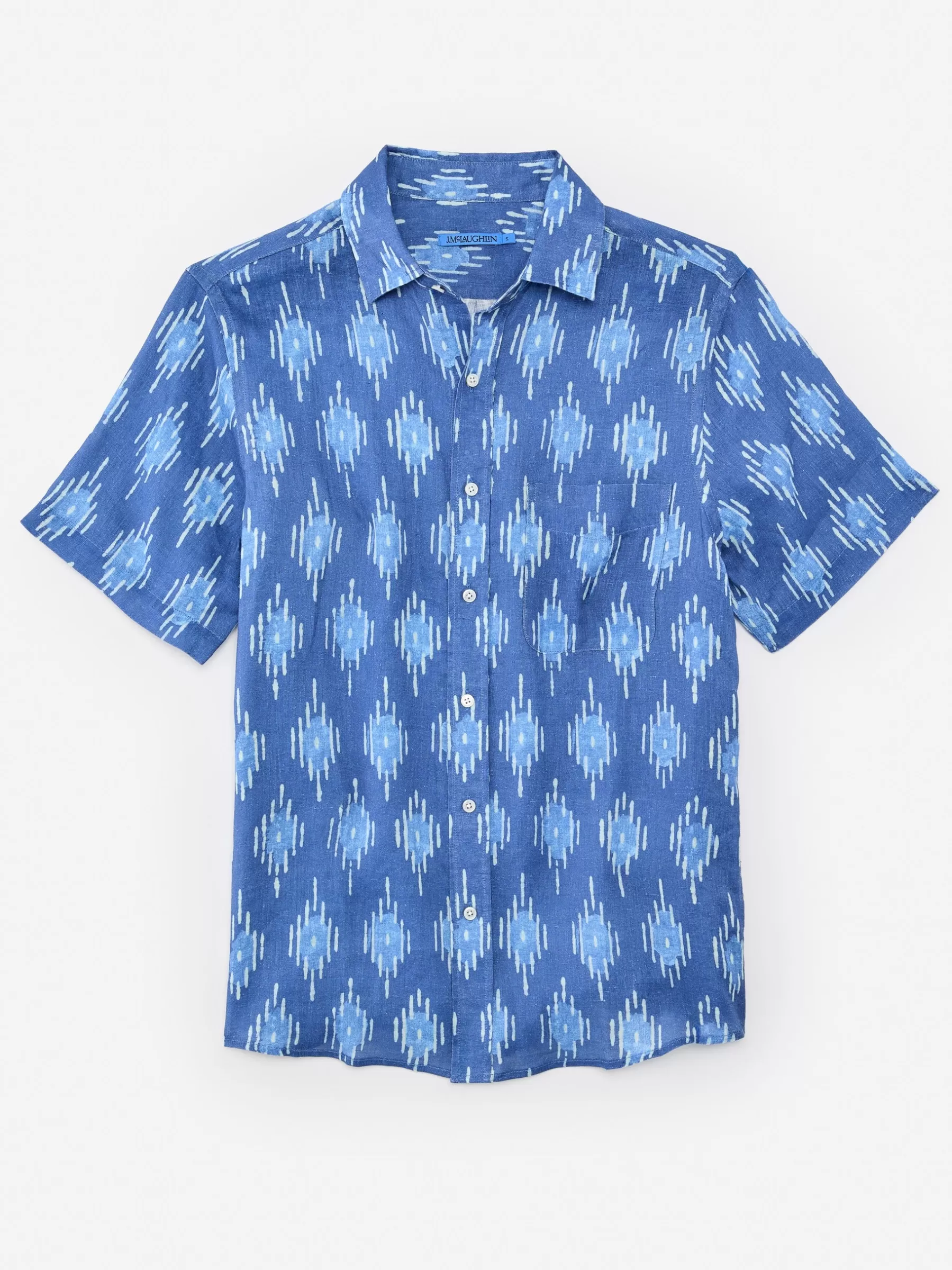 Shop Montauk Modern Fit Linen Shirt In Drop Ikat Shirts