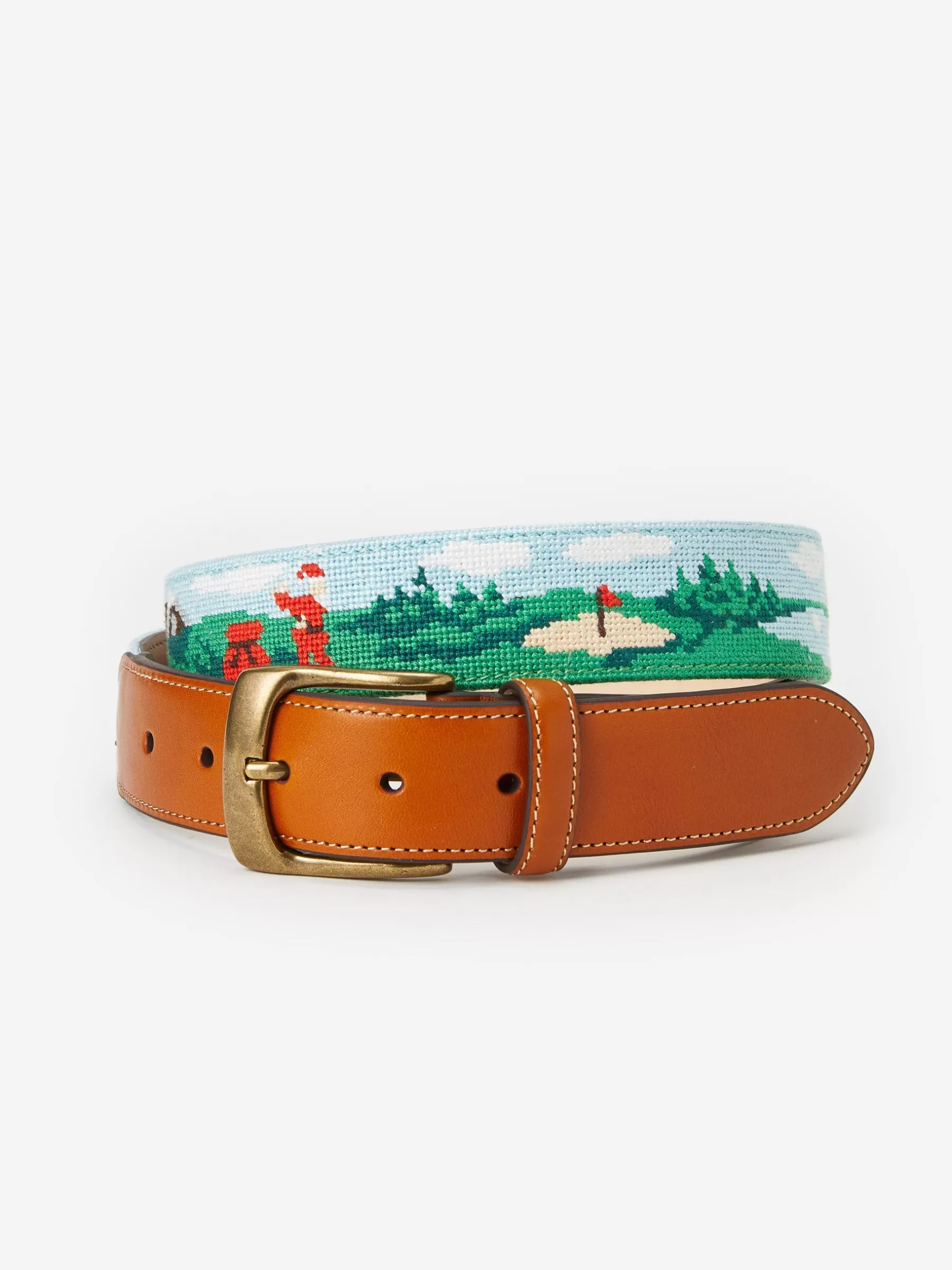 Clearance Needlepoint Belt In Santa Play Golf Shoes & Accessories | Belts