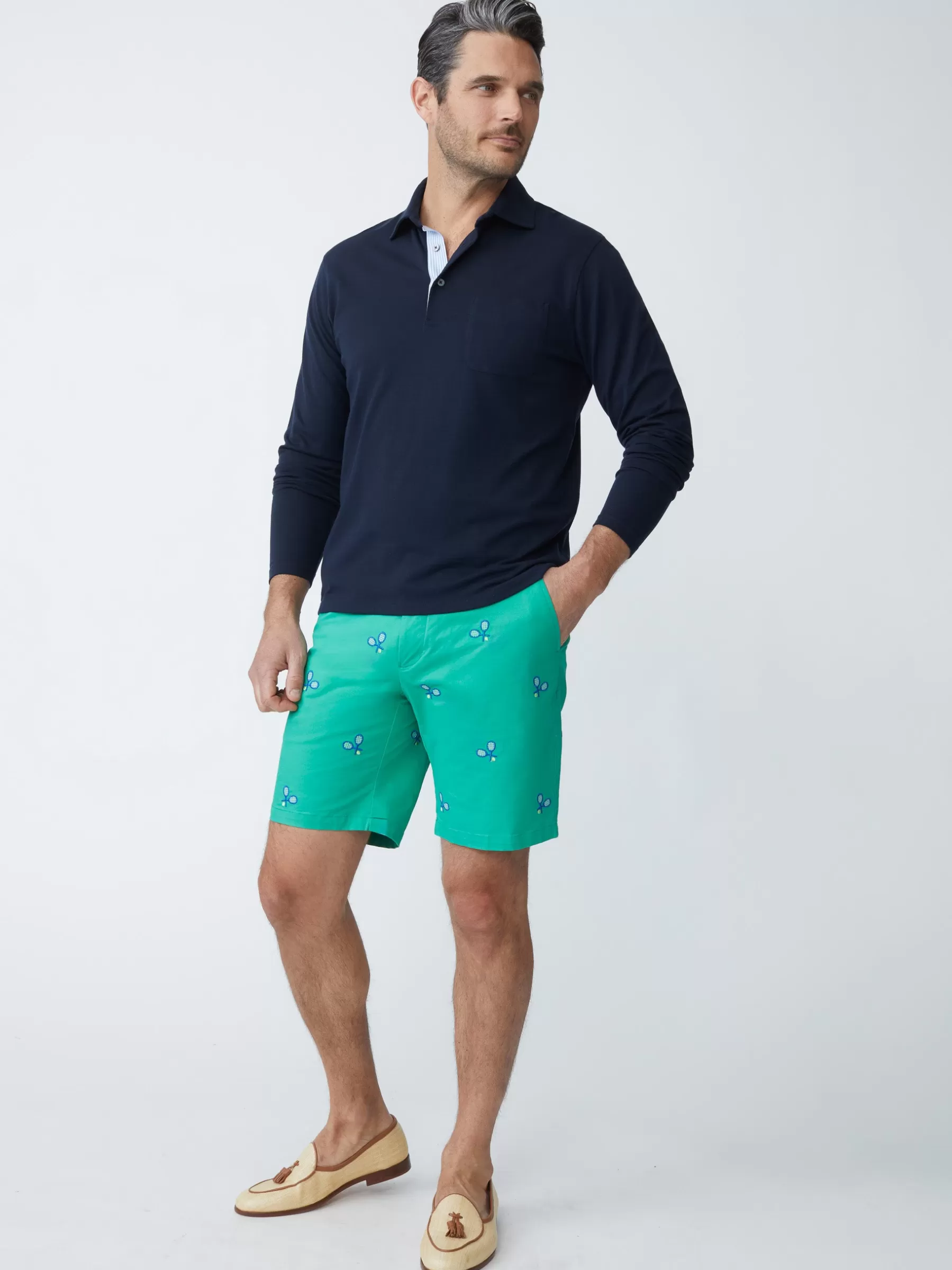 Best Oliver 9" Embroidered Shorts In Tennis Racket Shorts