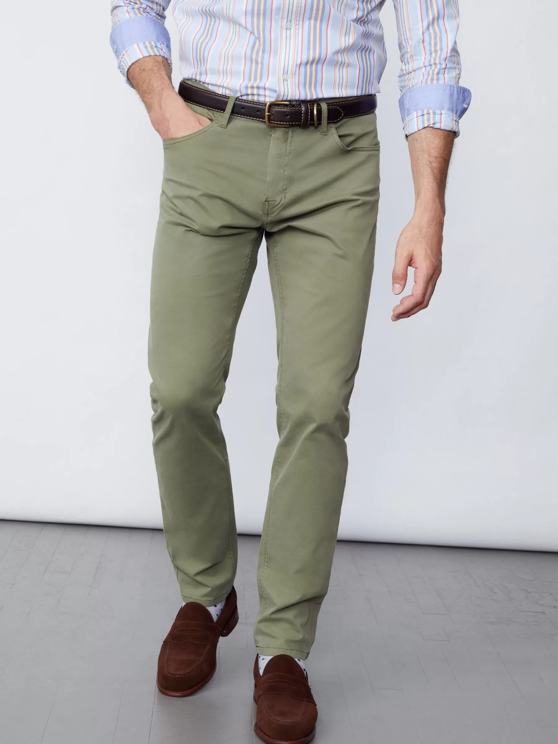 Hot Parker 5-Pocket Straight Pants In Stretch Cotton Sateen Pants