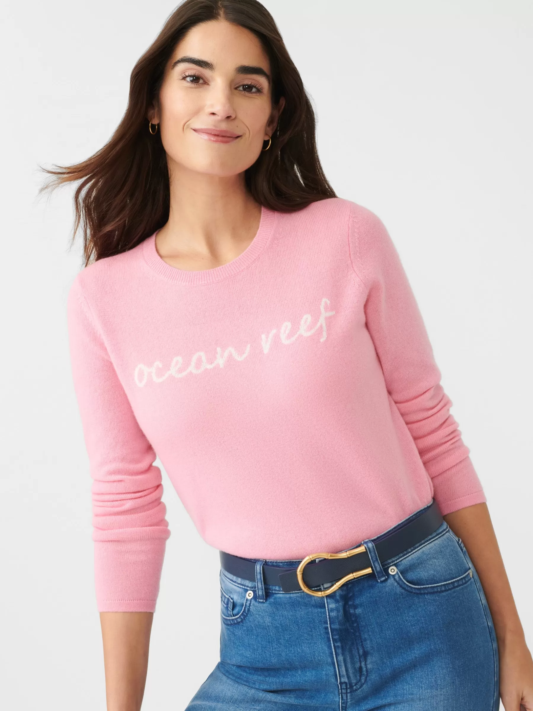 Cheap Shield Cashmere Sweater In Ocean Reef Women Sweaters