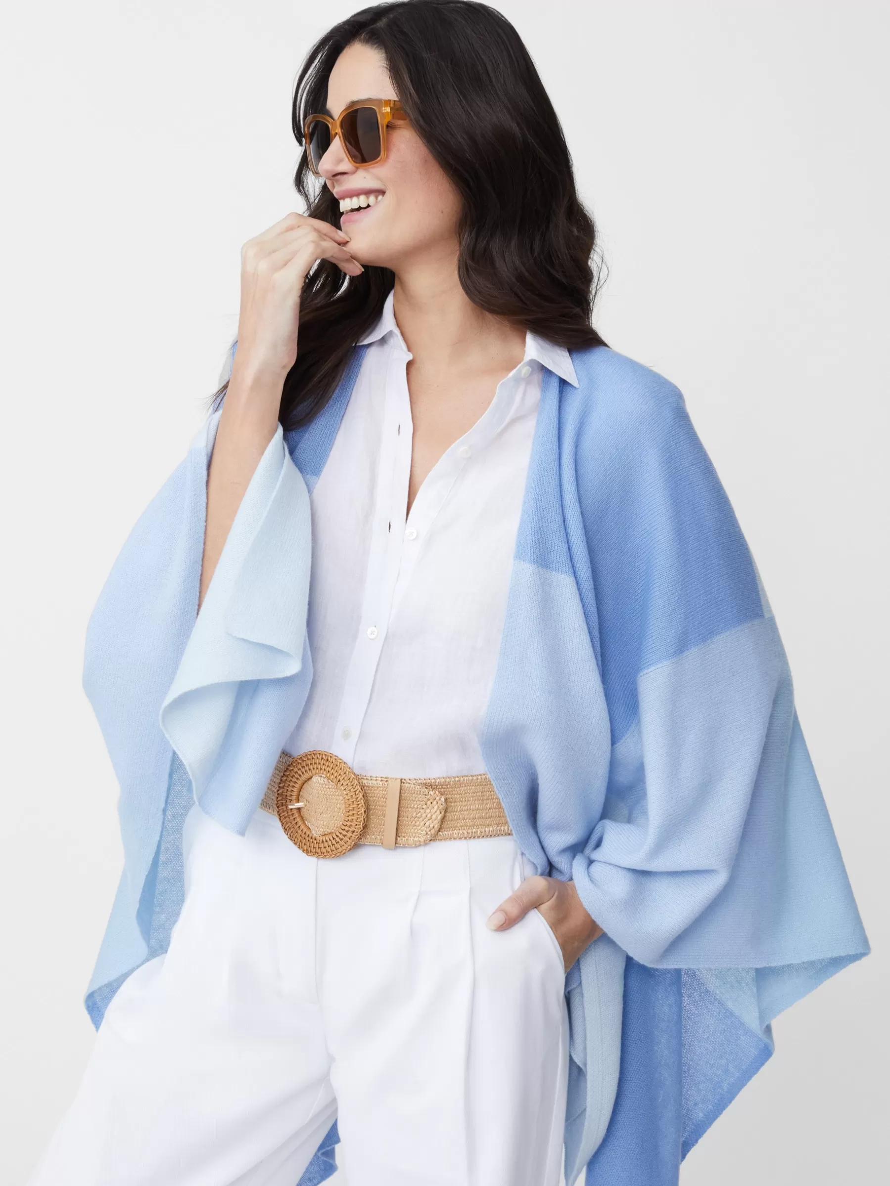 Best Sale Skyler Cashmere Poncho In Colorblock Women Jackets & Outerwear | Sweaters