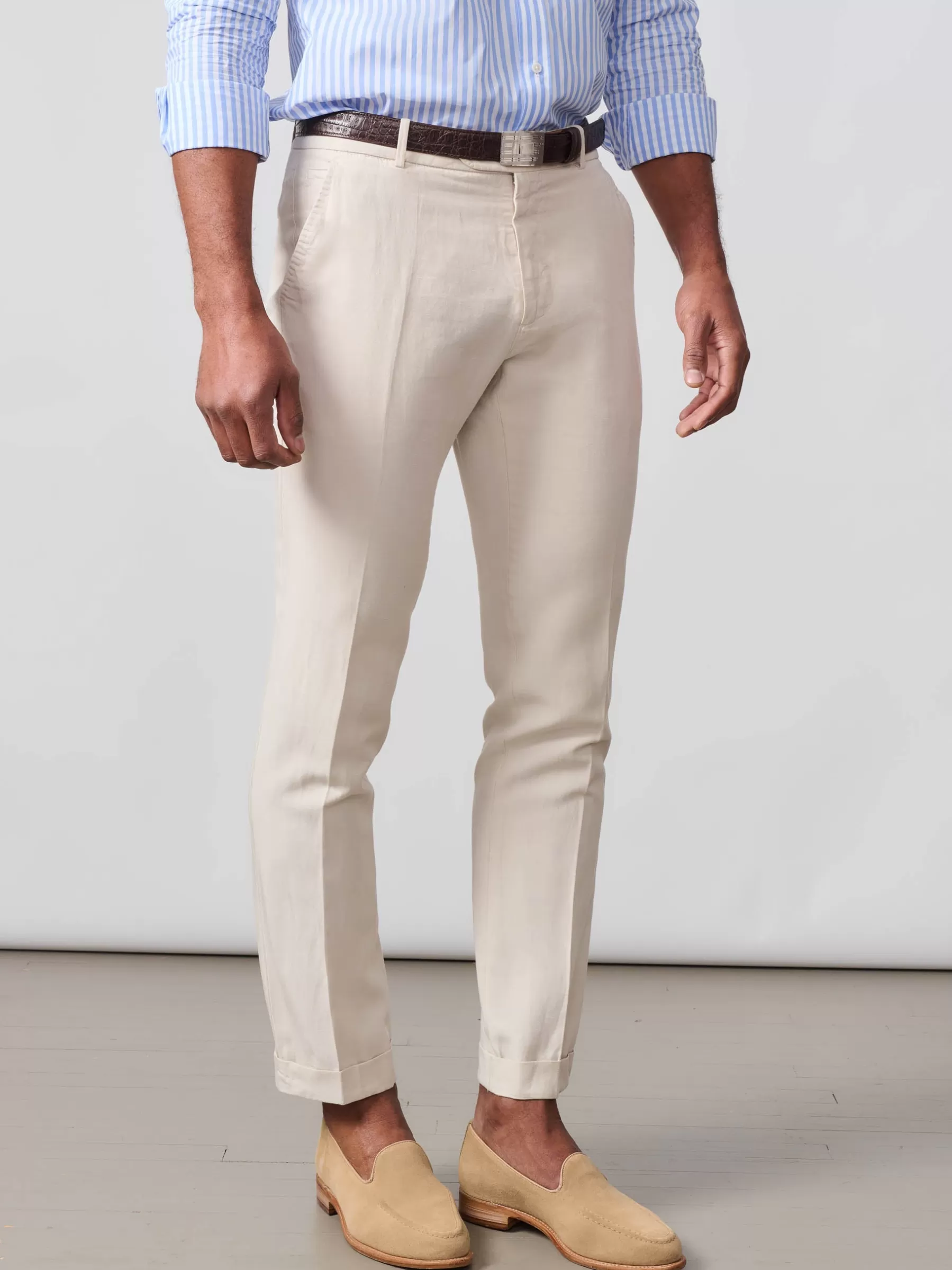 Store Taylor Straight-Fit Pants In Linen Blend Pants